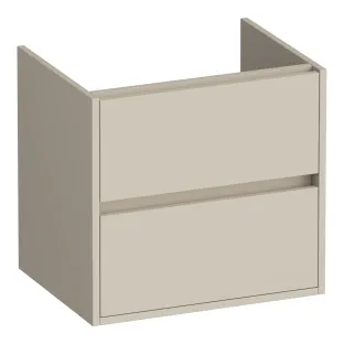 Brauer Adore washbasin cabinet - 60x46x55 cm - 2 drawers handleless - soft close - 1 siphon recess - MDF lacquered - Matt Beige