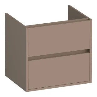 Brauer Adore washbasin cabinet - 60x46x55 cm - 2 drawers without handles - soft close - 1 siphon recess - MDF lacquered - Matt Mocha