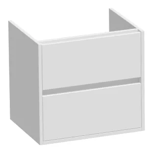 Brauer Adore wastafelonderkast - 60x46x55 cm - 2 laden greeploos - softclose - 1 sifonuitsparing - MDF gelakt - Mat Wit