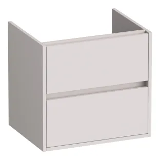 Brauer Adore washbasin cabinet - 60x46x55 cm - 2 drawers handleless - soft close - 1 siphon recess - MDF lacquered - Matt Sand