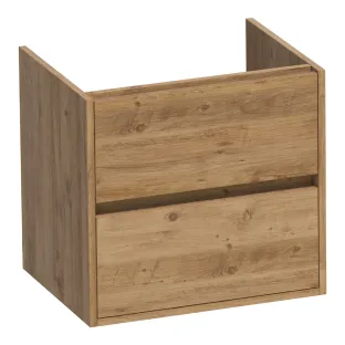 Brauer Adore washbasin cabinet - 60x46x55 cm - 2 drawers handleless - soft close - 1 siphon recess - MFC - Chateau