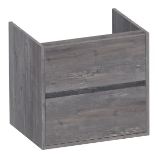 Brauer Adore washbasin cabinet - 60x46x55 cm - 2 drawers without handles - soft close - 1 siphon recess - MFC - Driftwood
