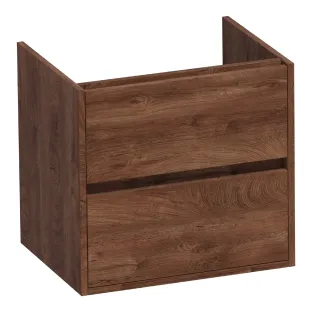 Brauer Adore washbasin cabinet - 60x46x55 cm - 2 drawers without handles - soft close - 1 siphon recess - MFC - Forest Cacao