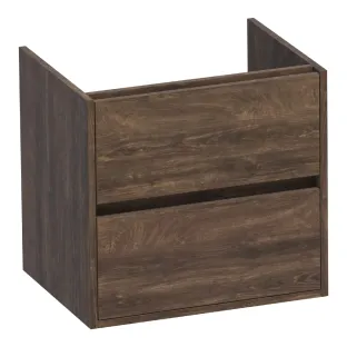 Brauer Adore washbasin cabinet - 60x46x55 cm - 2 drawers handleless - soft close - 1 siphon recess - MFC - Grove