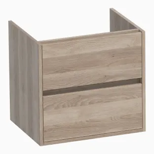 Brauer Adore washbasin cabinet - 60x46x55 cm - 2 drawers handleless - soft close - 1 siphon recess - MFC - Sunlit