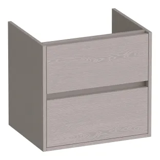 Brauer Adore washbasin cabinet - 60x46x55 cm - 2 drawers handleless - soft close - 1 siphon recess - MFC - Timber Greige