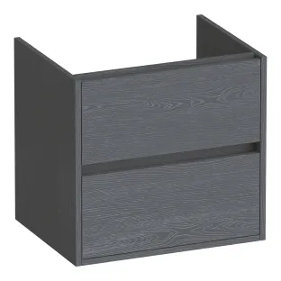 Brauer Adore washbasin cabinet - 60x46x55 cm - 2 drawers handleless - soft close - 1 siphon recess - MFC - Timber Grey