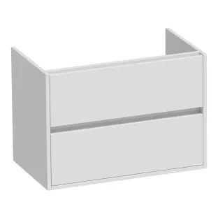 Brauer Adore washbasin cabinet - 80x46x55 cm - 2 drawers without handles - soft close - 1 siphon recess - MDF lacquered - Gloss white