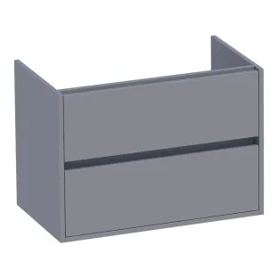 Brauer Adore washbasin cabinet - 80x46x55 cm - 2 drawers handleless - soft close - 1 siphon recess - MDF lacquered - Matt Grey