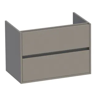 Brauer Adore washbasin cabinet - 80x46x55 cm - 2 drawers handleless - soft close - 1 siphon recess - MDF lacquered - Matt Taupe