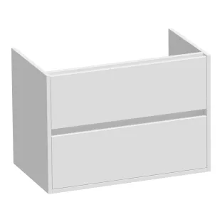 Brauer Adore washbasin cabinet - 80x46x55 cm - 2 drawers handleless - soft close - 1 siphon recess - MDF lacquered - Matt White