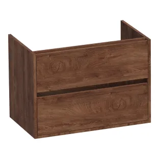 Brauer Adore washbasin cabinet - 80x46x55 cm - 2 drawers without handles - soft close - 1 siphon recess - MFC - Forest Cacao