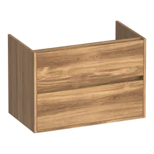Brauer Adore washbasin cabinet - 80x46x55 cm - 2 drawers handleless - soft close - 1 siphon recess - MFC - Honey