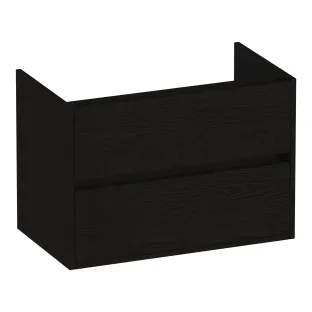 Brauer Adore washbasin cabinet - 80x46x55 cm - 2 drawers handleless - soft close - 1 siphon recess - MFC - Timber Black