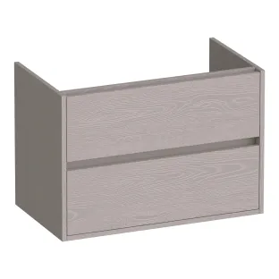 Brauer Adore washbasin cabinet - 80x46x55 cm - 2 drawers handleless - soft close - 1 siphon recess - MFC - Timber Greige