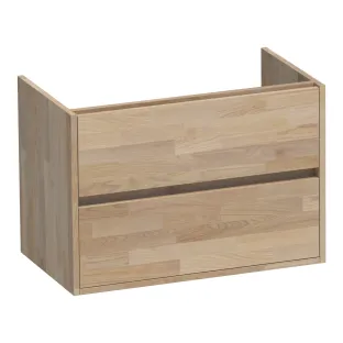 Brauer Adore washbasin cabinet - 80x46x55 cm - 2 drawers handleless - soft close - 1 siphon recess - Finger joint oak gray