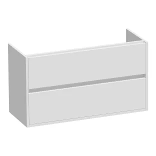 Brauer Adore wastafelonderkast ondiep - 100x39x55 cm - 2 laden greeploos - softclose - 1 sifonuitsparing - MDF gelakt - Mat Wit