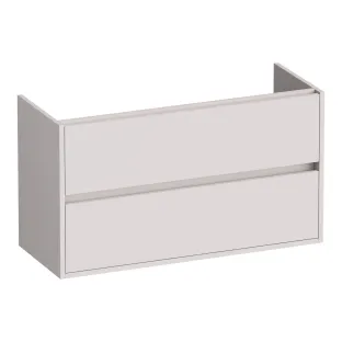 Brauer Adore wastafelonderkast ondiep - 100x39x55 cm - 2 laden greeploos - softclose - 1 sifonuitsparing - MDF gelakt - Mat Zand