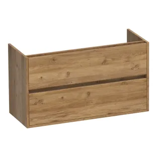 Brauer Adore wastafelonderkast ondiep - 100x39x55 cm - 2 laden greeploos - softclose - 1 sifonuitsparing - MFC - Chateau