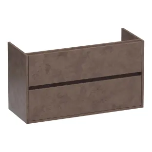 Brauer Adore washbasin cabinet shallow - 100x39x55 cm - 2 drawers handleless - softclose - 1 siphon recess - MFC - Erosion