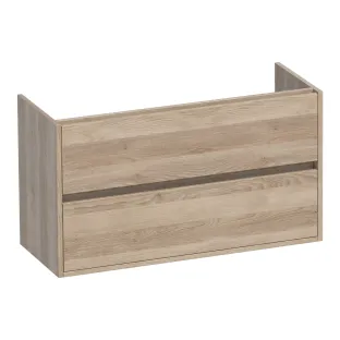 Brauer Adore washbasin cabinet shallow - 100x39x55 cm - 2 drawers handleless - softclose - 1 siphon recess - MFC - Sunlit