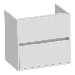 Brauer Adore washbasin cabinet shallow - 60x39x55 cm - 2 drawers handleless - soft close - 1 siphon recess - MDF lacquered - Gloss white