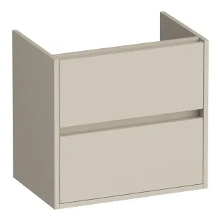Brauer Adore washbasin cabinet shallow - 60x39x55 cm - 2 drawers handleless - soft close - 1 siphon recess - MDF lacquered - Matt Beige