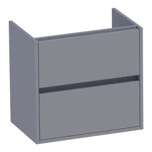 Brauer Adore washbasin cabinet shallow - 60x39x55 cm - 2 drawers handleless - soft close - 1 siphon recess - MDF lacquered - Matt Grey