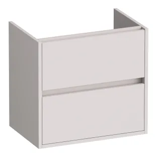 Brauer Adore washbasin cabinet shallow - 60x39x55 cm - 2 drawers handleless - soft close - 1 siphon recess - MDF lacquered - Matt Sand