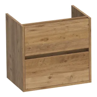 Brauer Adore wastafelonderkast ondiep - 60x39x55 cm - 2 laden greeploos - softclose - 1 sifonuitsparing - MFC - Chateau