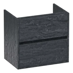 Brauer Adore wastafelonderkast ondiep - 60x39x55 cm - 2 laden greeploos - softclose - 1 sifonuitsparing - MFC - Damascus