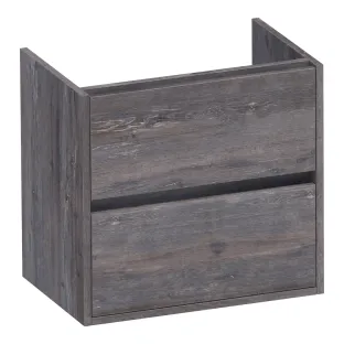 Brauer Adore washbasin cabinet shallow - 60x39x55 cm - 2 drawers handleless - softclose - 1 siphon recess - MFC - Driftwood