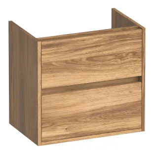 Brauer Adore washbasin cabinet shallow - 60x39x55 cm - 2 drawers handleless - softclose - 1 siphon recess - MFC - Honey