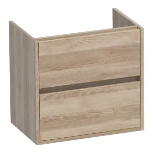 Brauer Adore wastafelonderkast ondiep - 60x39x55 cm - 2 laden greeploos - softclose - 1 sifonuitsparing - MFC - Sunlit