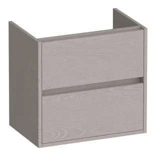 Brauer Adore washbasin cabinet shallow - 60x39x55 cm - 2 drawers handleless - softclose - 1 siphon recess - MFC - Timber Greige