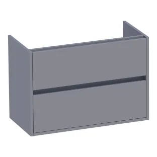 Brauer Adore washbasin cabinet shallow - 80x39x55 cm - 2 drawers handleless - soft close - 1 siphon recess - MDF lacquered - Matt Grey