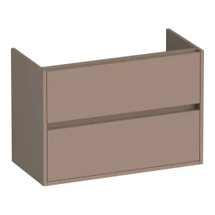 Brauer Adore washbasin cabinet shallow - 80x39x55 cm - 2 drawers handleless - soft close - 1 siphon recess - MDF lacquered - Matt Mocha