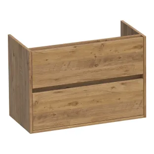 Brauer Adore wastafelonderkast ondiep - 80x39x55 cm - 2 laden greeploos - softclose - 1 sifonuitsparing - MFC - Chateau