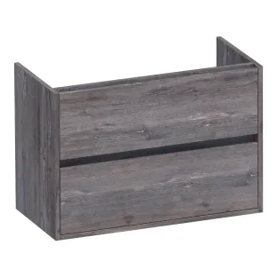 Brauer Adore washbasin cabinet shallow - 80x39x55 cm - 2 drawers handleless - softclose - 1 siphon recess - MFC - Driftwood