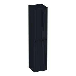 Brauer Adore Wavy hoge kast - 160x35x35 cm - 2 deuren links- of rechtsdraaiend - greeploos - MDF gelakt - Zwart