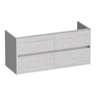 Brauer Adore Wavy washbasin cabinet - 120x46x55 cm - 4 drawers handleless - soft close - 2 siphon cut-outs - MFC - Forest Seashell