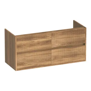 Brauer Adore Wavy washbasin cabinet - 120x46x55 cm - 4 drawers handleless - soft close - 2 siphon cut-outs - MFC - Honey