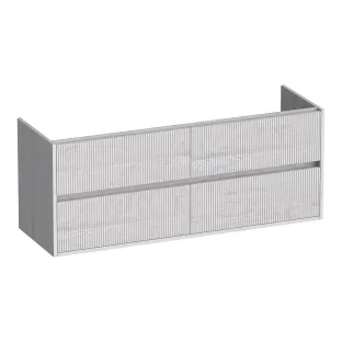 Brauer Adore Wavy washbasin cabinet - 140x46x55 cm - 4 drawers handleless - softclose - 2 siphon cut-outs - MFC - Forest Seashell