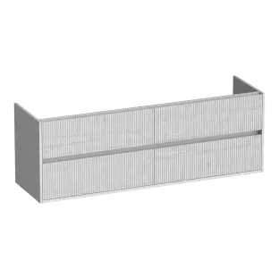 Brauer Adore Wavy wastafelonderkast - 160x46x55 cm - 4 laden greeploos - softclose - 2 sifonuitsparingen - MFC - Forest Seashell