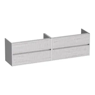 Brauer Adore Wavy washbasin cabinet - 200x46x55 cm - 4 drawers handleless - soft close - 2 siphon cut-outs - MFC - Forest Seashell