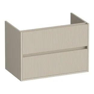 Brauer Adore Wavy washbasin cabinet - 80x46x55 cm - 2 drawers handleless - soft close - 1 siphon recess - MDF lacquered - Matt Beige
