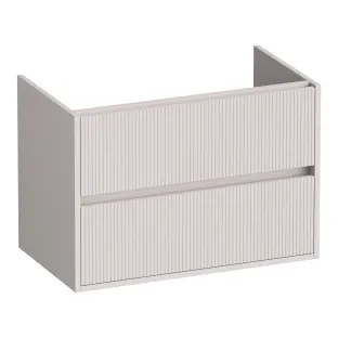 Brauer Adore Wavy washbasin cabinet - 80x46x55 cm - 2 drawers handleless - soft close - 1 siphon recess - MDF lacquered - Matt Sand