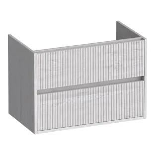 Brauer Adore Wavy washbasin cabinet - 80x46x55 cm - 2 drawers handleless - soft close - 1 siphon recess - MFC - Forest Seashell