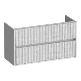 Brauer Adore Wavy washbasin cabinet shallow - 100x39x55 cm - 2 drawers handleless - softclose - 1 siphon recess - MFC - Forest Seashell