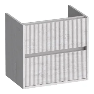 Brauer Adore Wavy wastafelonderkast ondiep - 60x39x55 cm - 2 laden greeploos - softclose - 1 sifonuitsparing - MFC - Forest Seashell